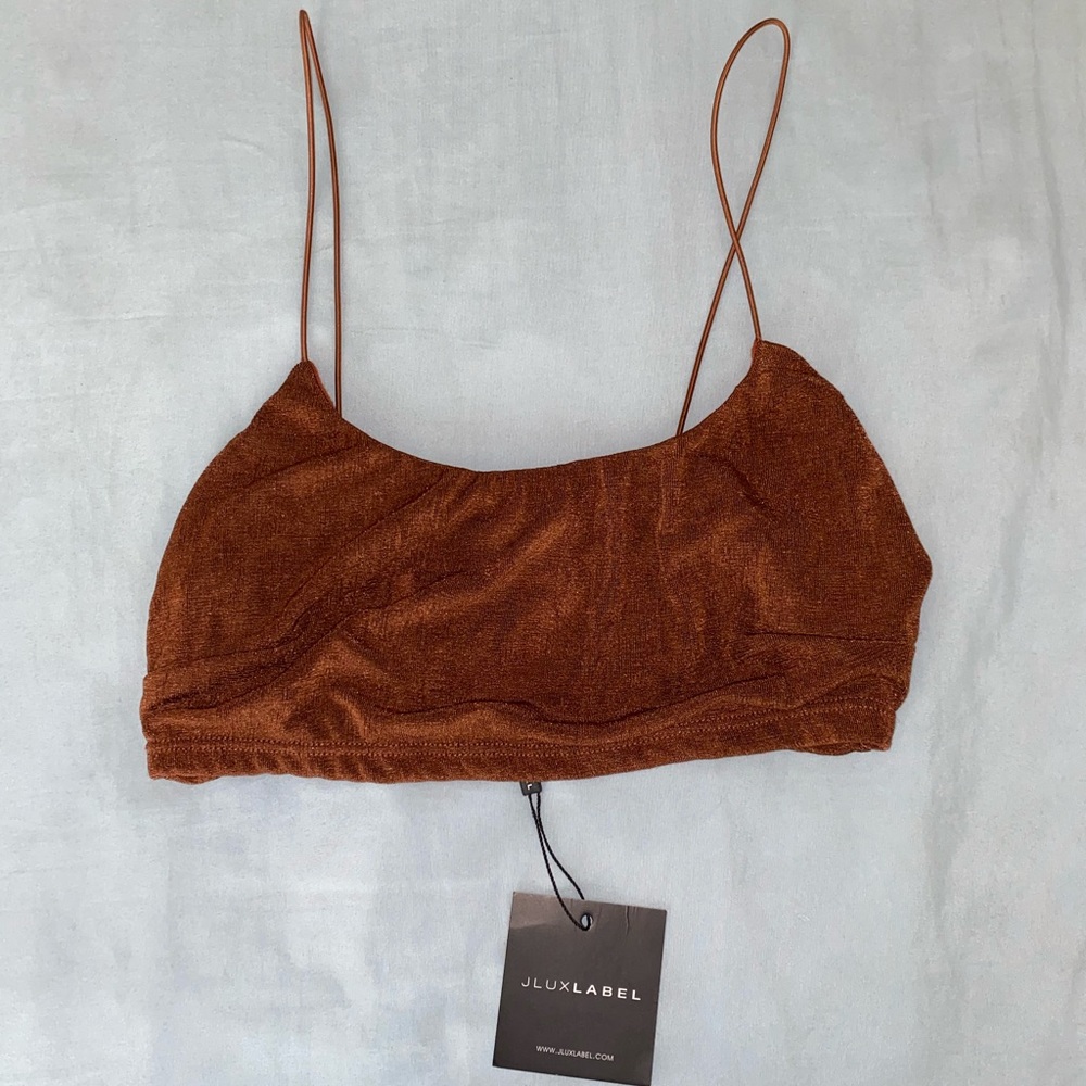 Sparkly orange crop top